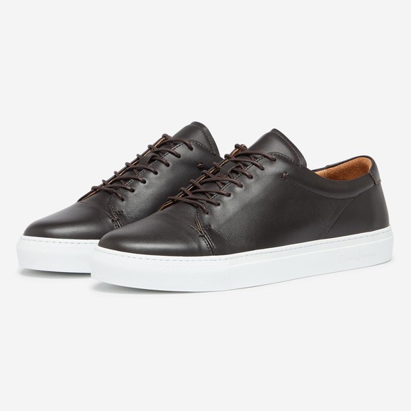 Grandola Dark Brown Dip Dyed Leather Trainers