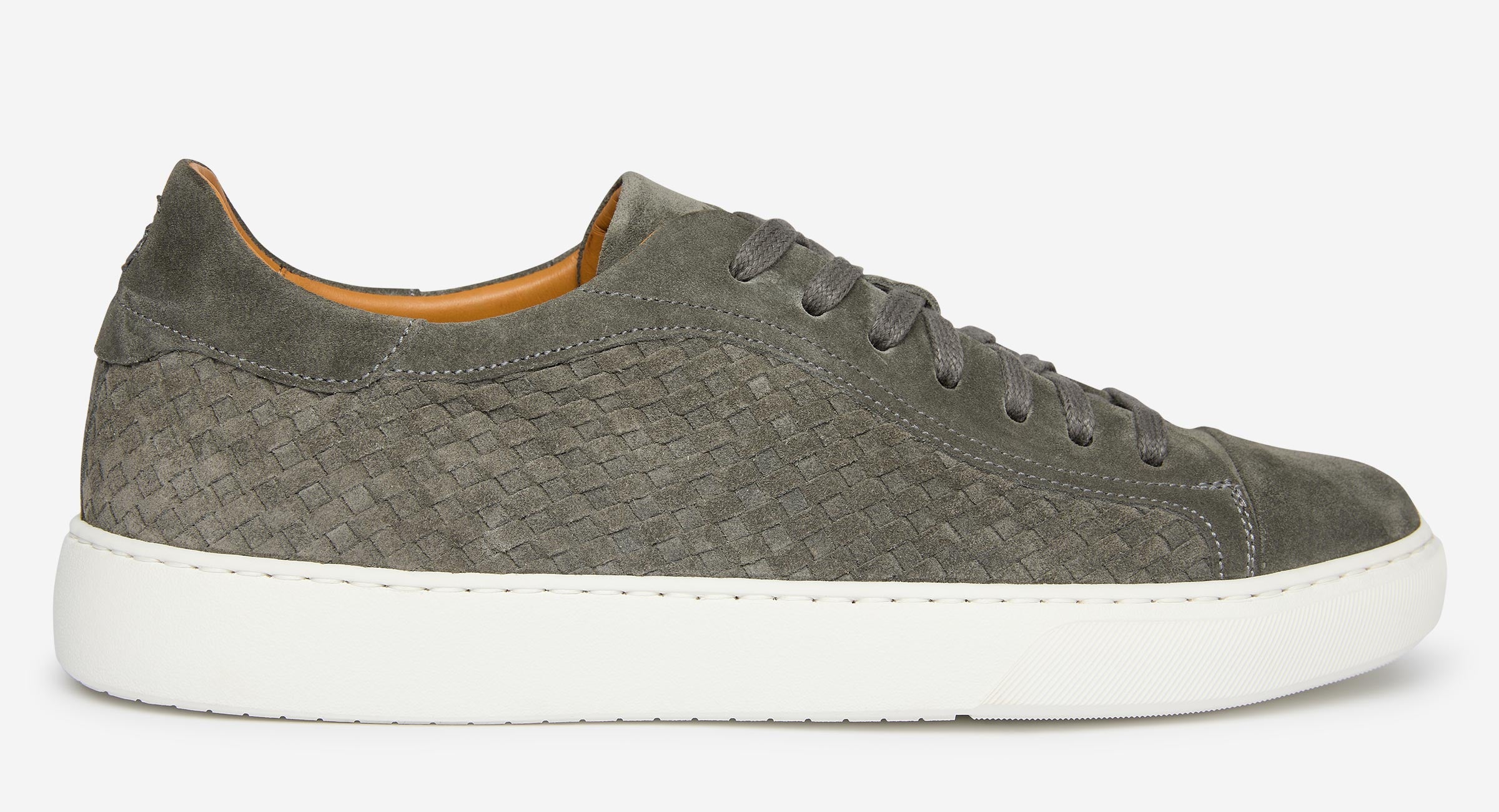 murcia grey woven calf suede trainers