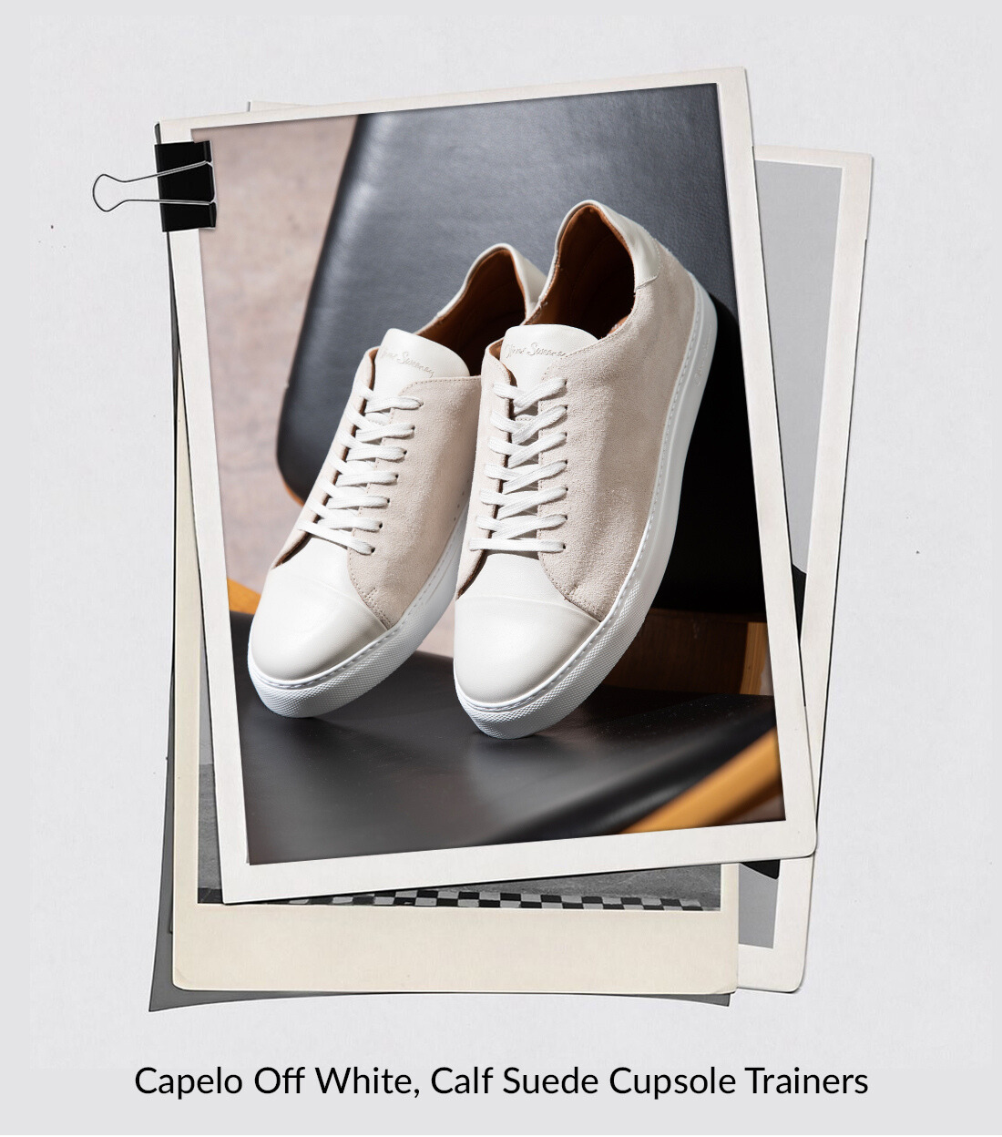 Capelo Off White Calf Suede Cupsole Trainers