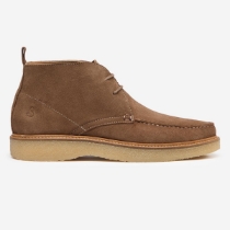 Xixona Taupe Calf Suede Moccasin Boots