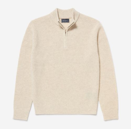 Logmore Biscotto Lambswool Quarter Zip Jumper