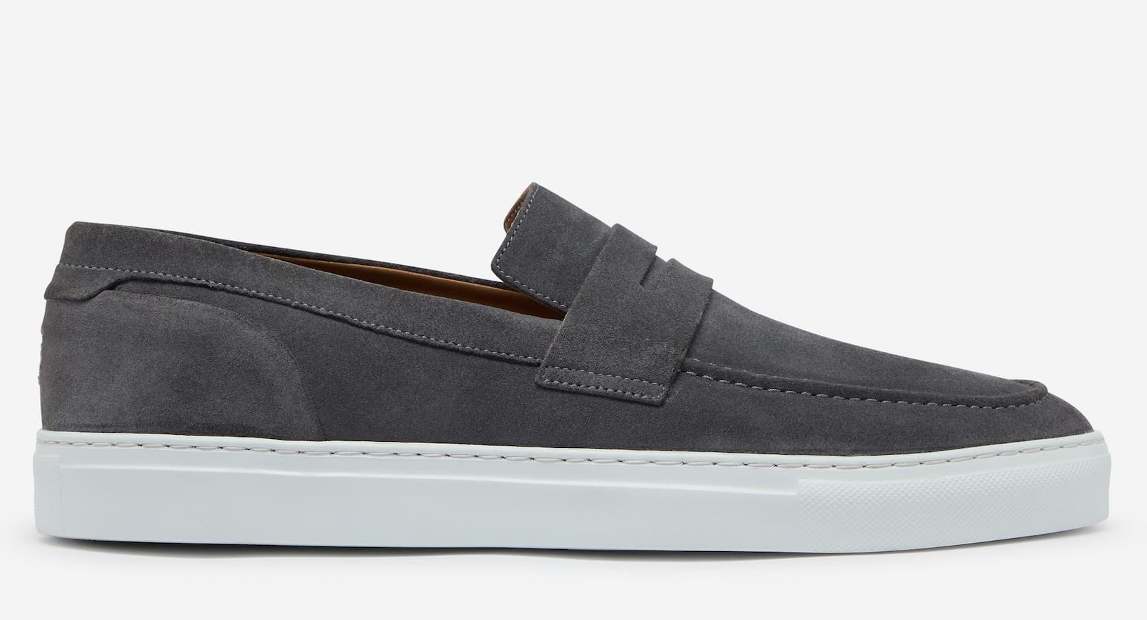 amesbury slate suede penny loafers