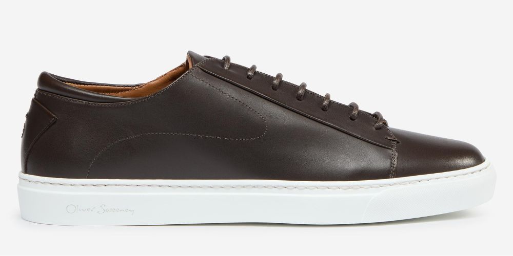 Sirolo Dark Brown Calf Leather Lightweight Trainers