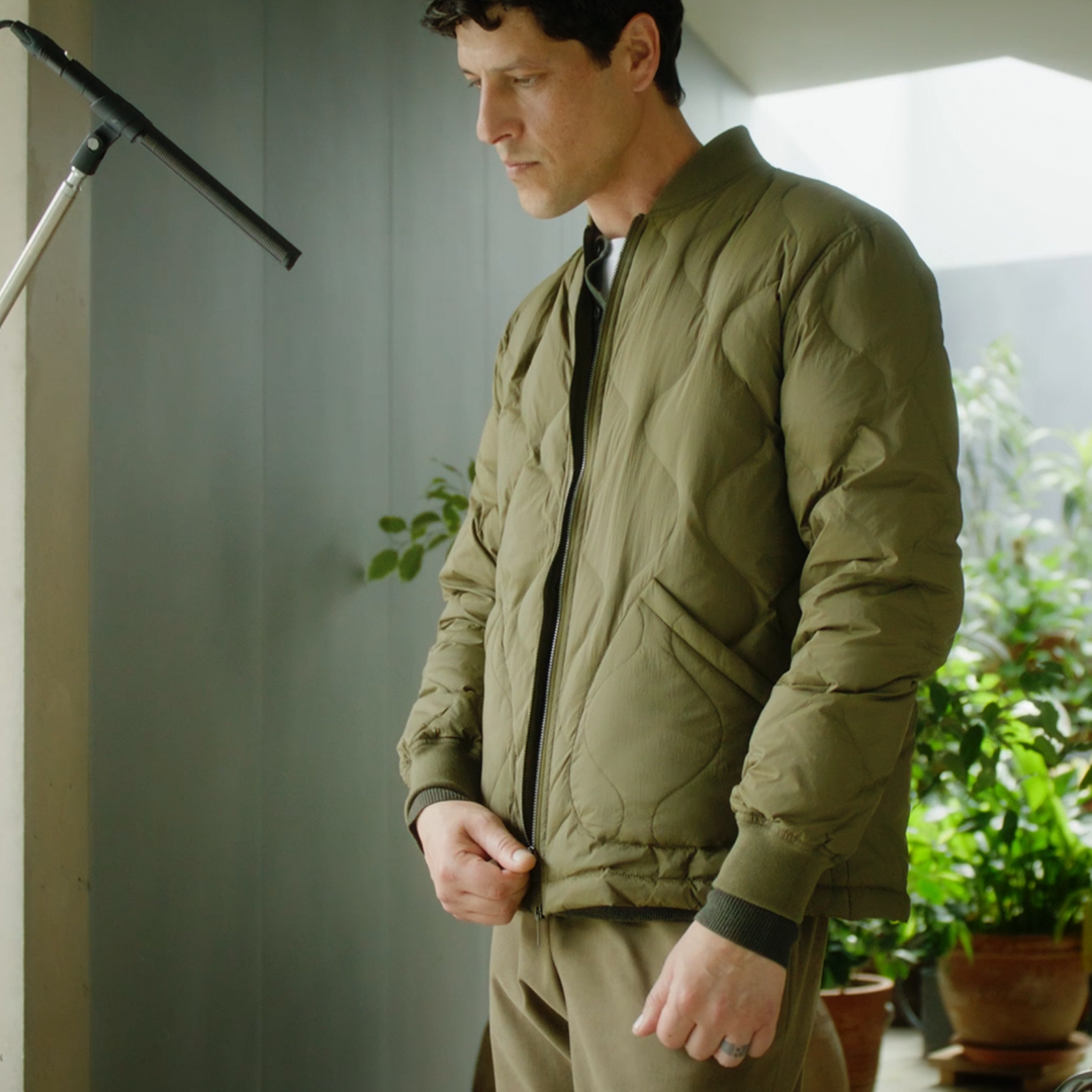 AW26 Campaign Video Still - Cestria Olive Jacket