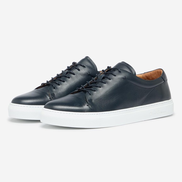 Grandola Dark Navy Dip Dyed Leather Trainers