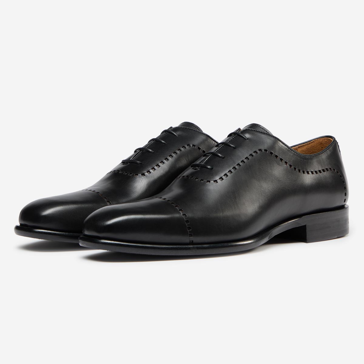 atrani black calf leather oxford shoes