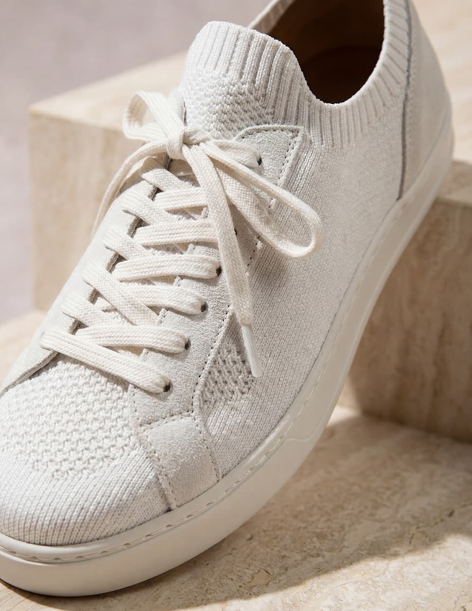 Morella White Knitted Sock Trainers