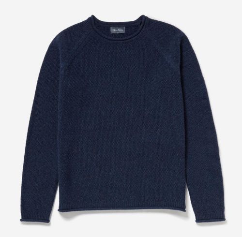 Glenurla Navy Lambswool Mock Neck Jumper