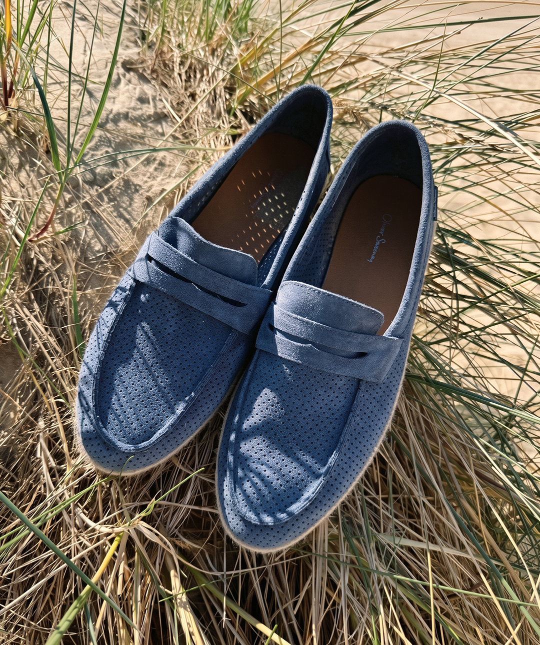 calf suede and leather loafers