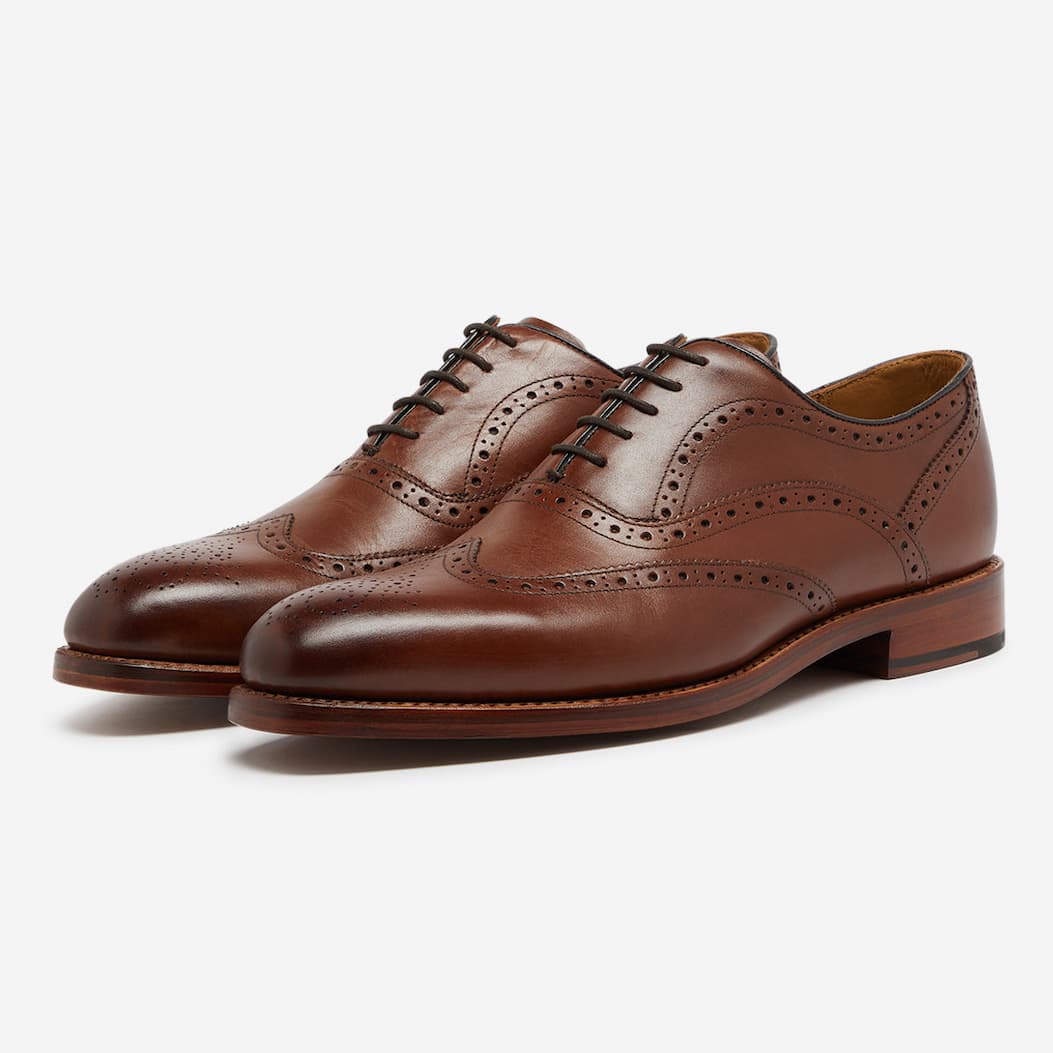Aldeburgh Dark Tan Calf Leather Oxford Brogues
