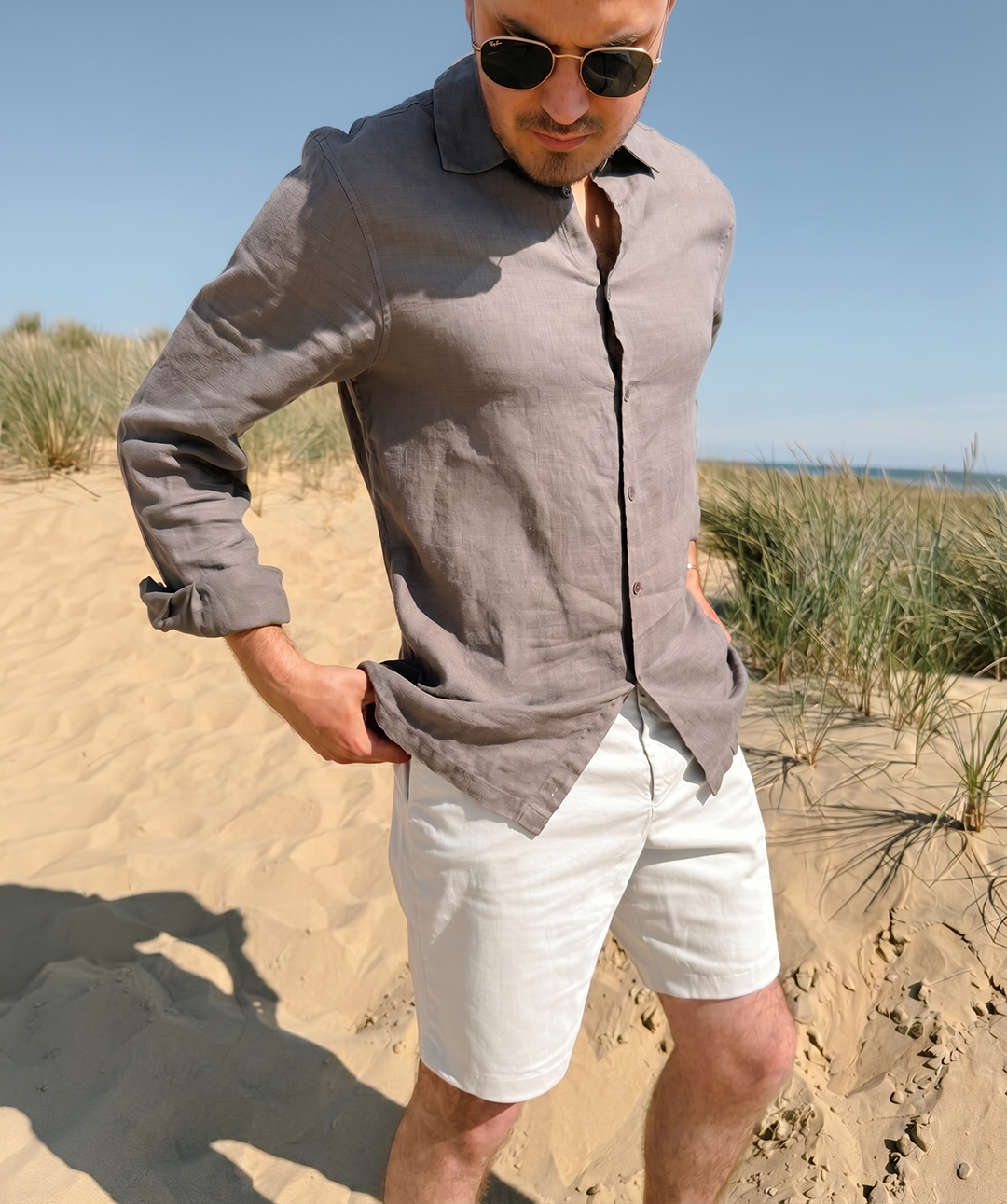 100% linen garment dyed shirts