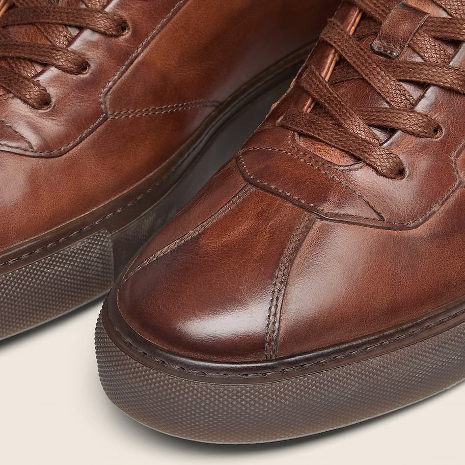 Ermida dark tan trainers - close-up