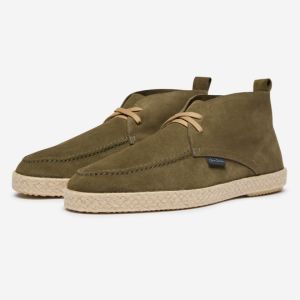 melilla khaki calf suede chukka espadrilles