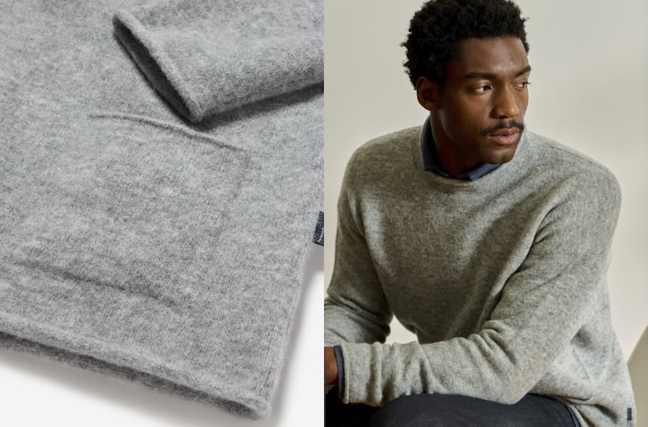 Hyde Chocolate Alpaca Wool Blend Mock Neck Jumper