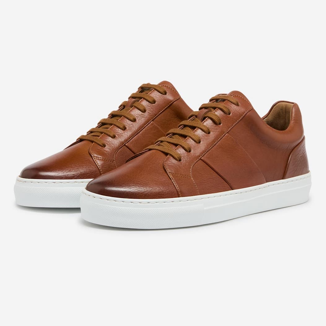 Kendal Tan Milled Leather Cupsole Trainers