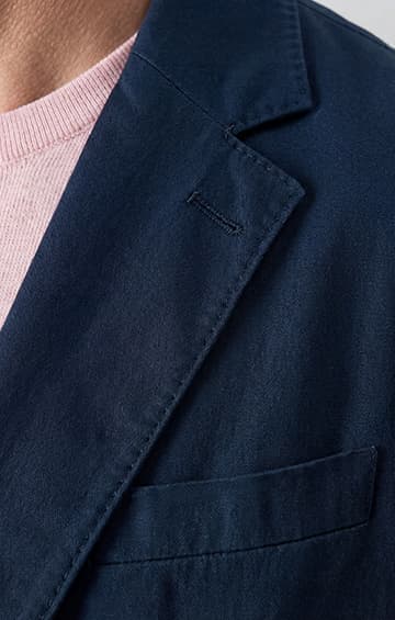 Eccles Navy Garment Dyed Cotton Blazer