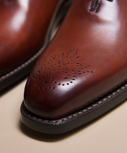 yeldham Tan Antiqued Leather wholecut Shoes