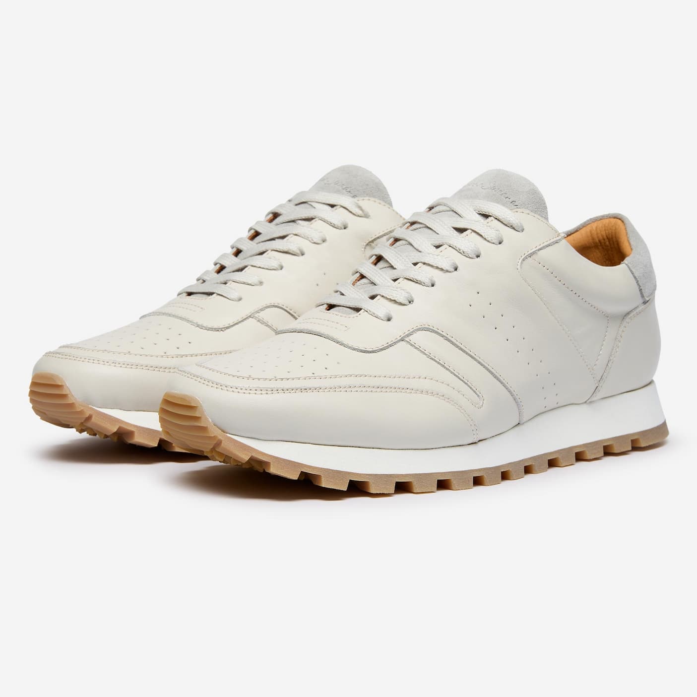 Orjais off white calf leather retro trainers