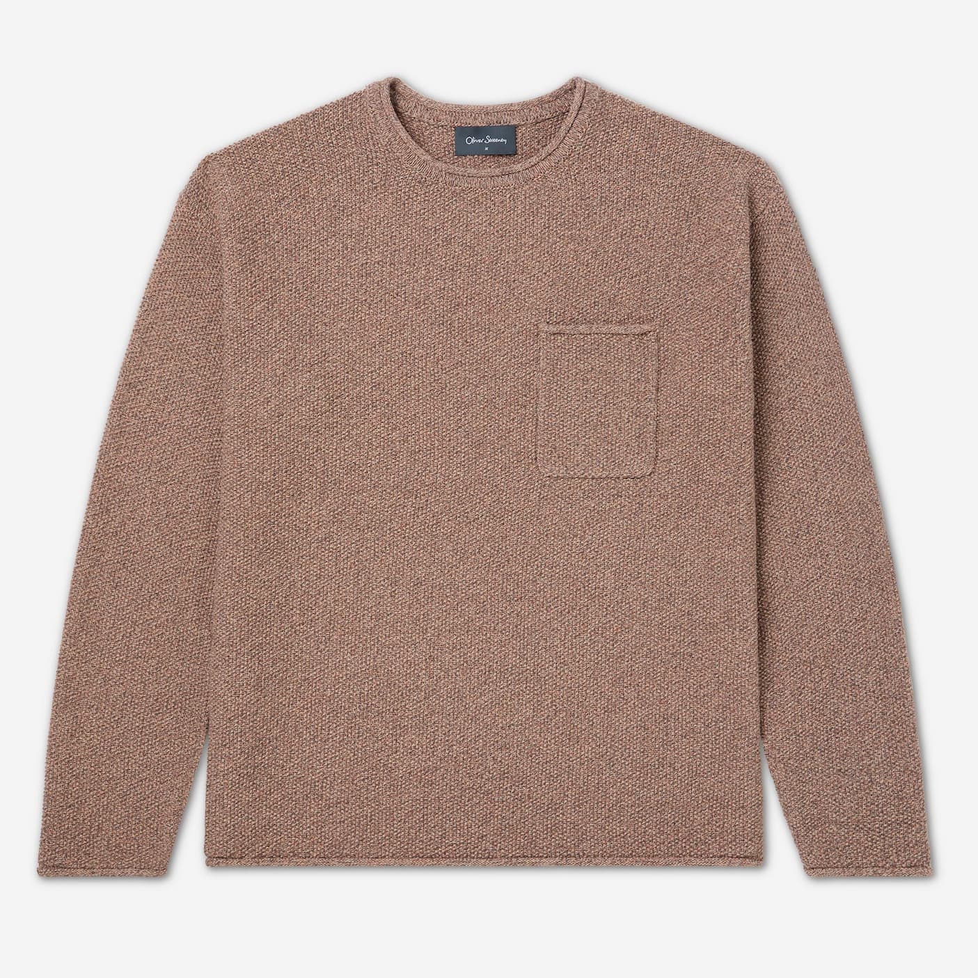 Hetton Rosewood Knitted Cotton Crew Neck Jumper