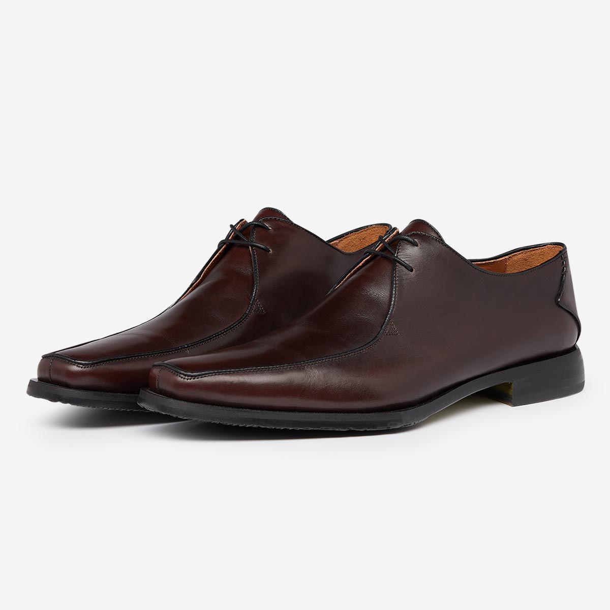 napoli dark brown calf leather derby shoes
