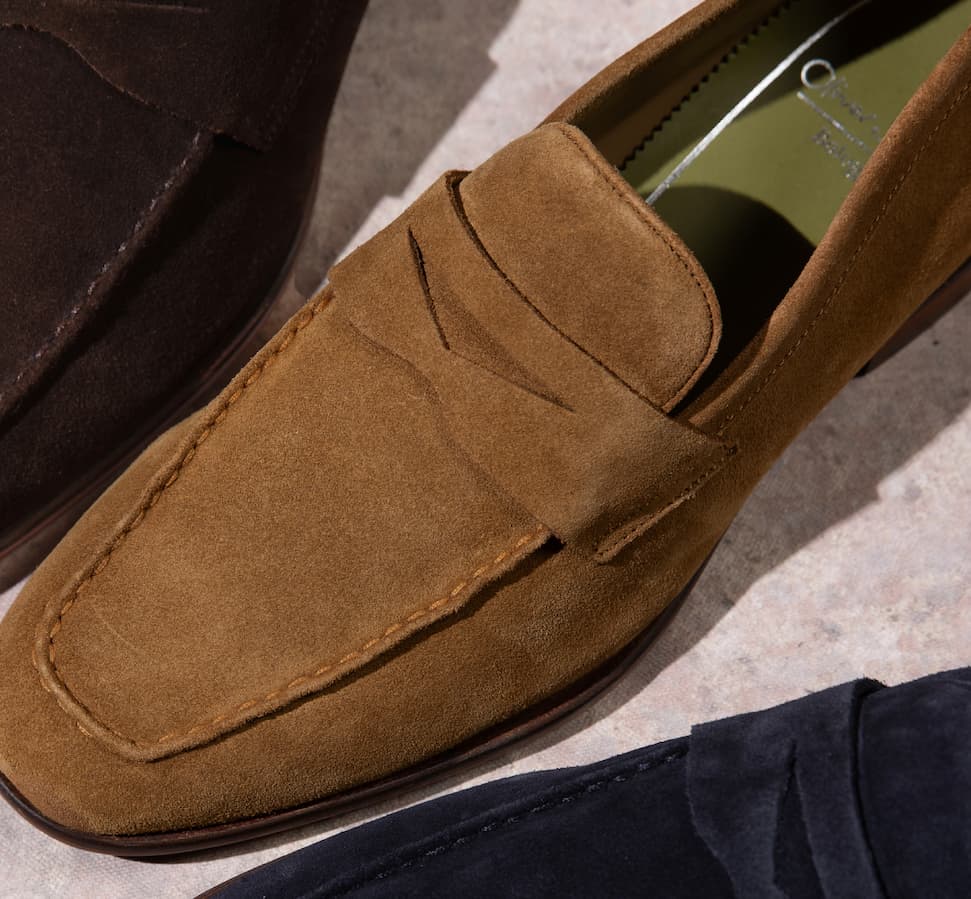 keyworth light brown suede penny loafers