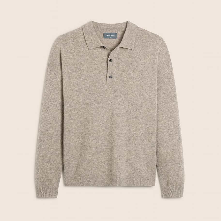 Blaney wheat polo sweater