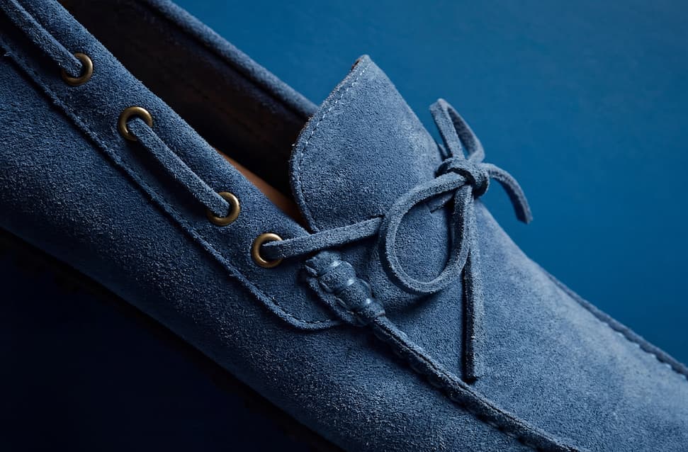 Cano Blue Calf Suede Driving Shoes