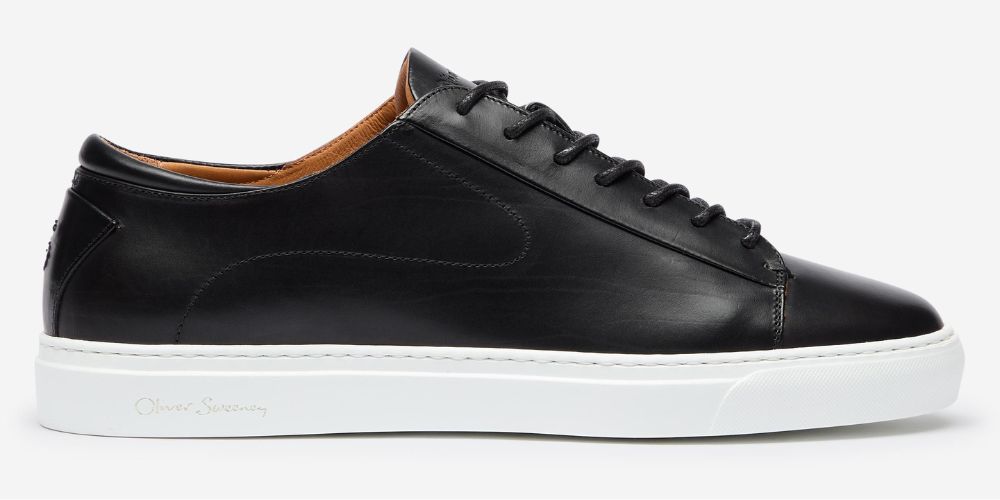 Sirolo Black Calf Leather Lightweight Trainers