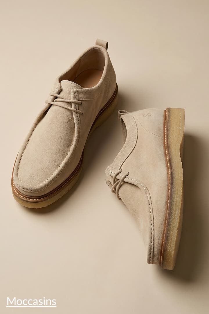 marana sand calf suede moccasin shoes