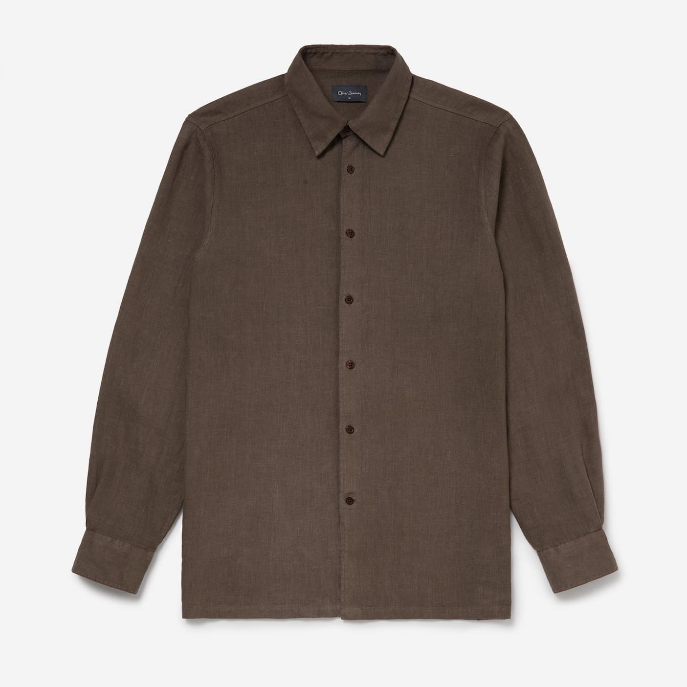 barnham mocha 100% linen shirt