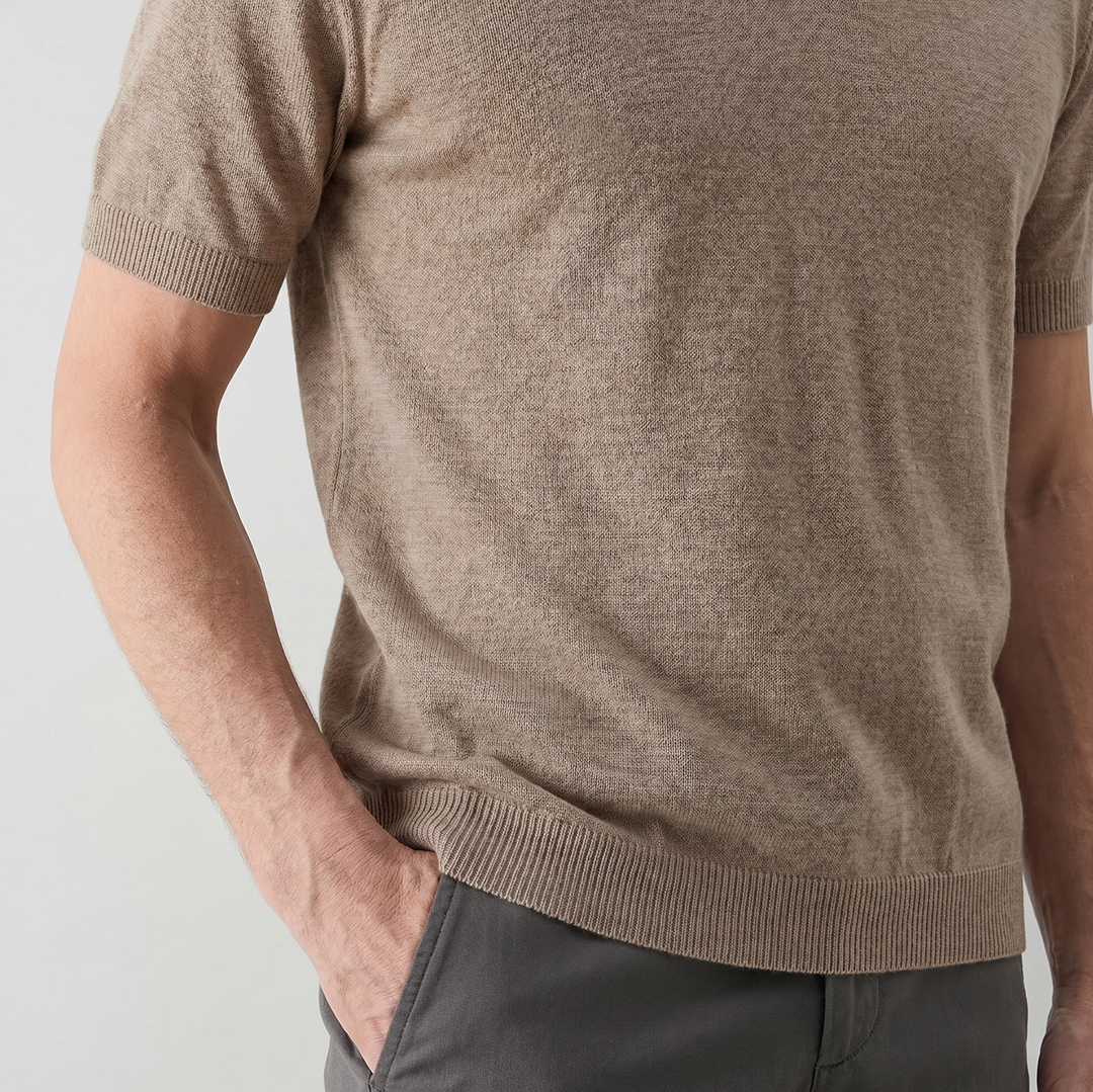 wrentham putty ribbed cuff and hem detail