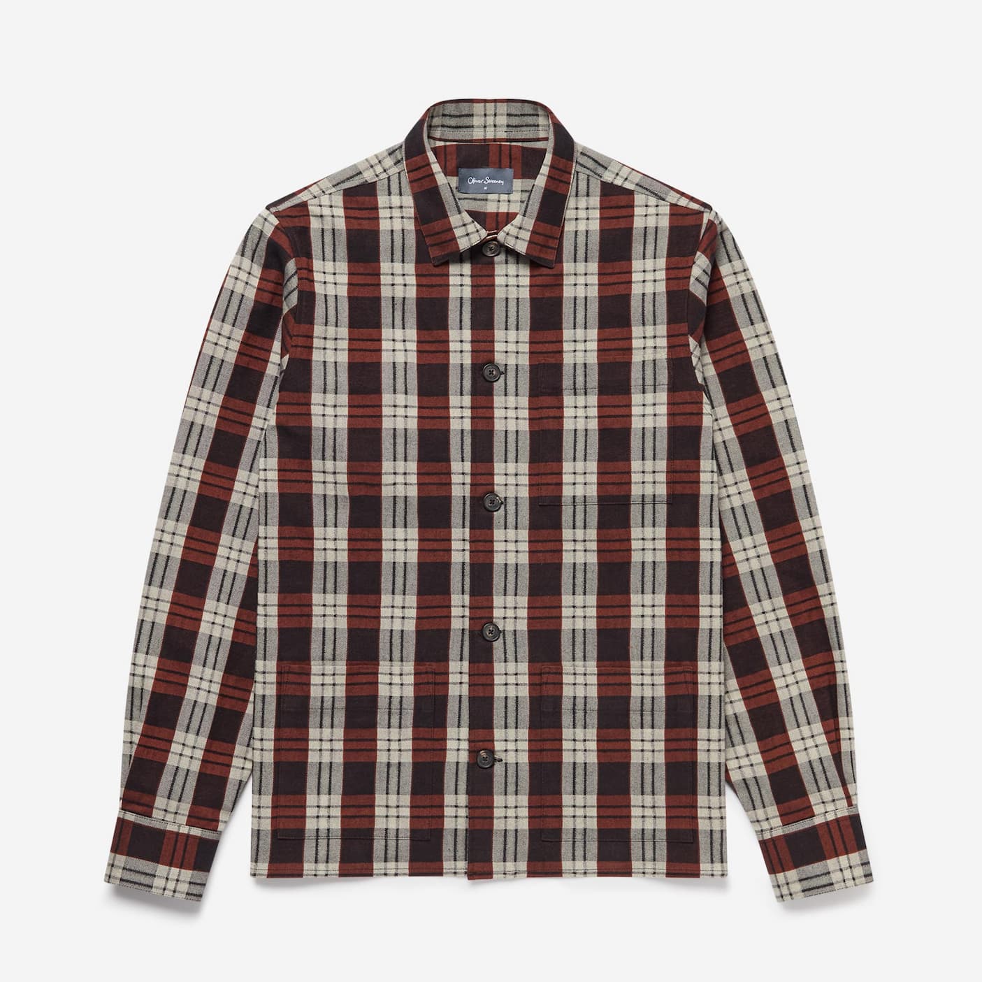 Tramore Rust Check Brushed Cotton Check Overshirt