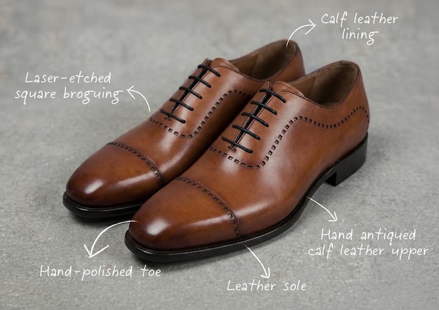 atrani dark tan calf leather oxford shoes
