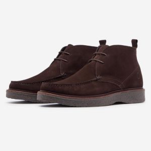 xixona chocolate calf suede moccasin boots