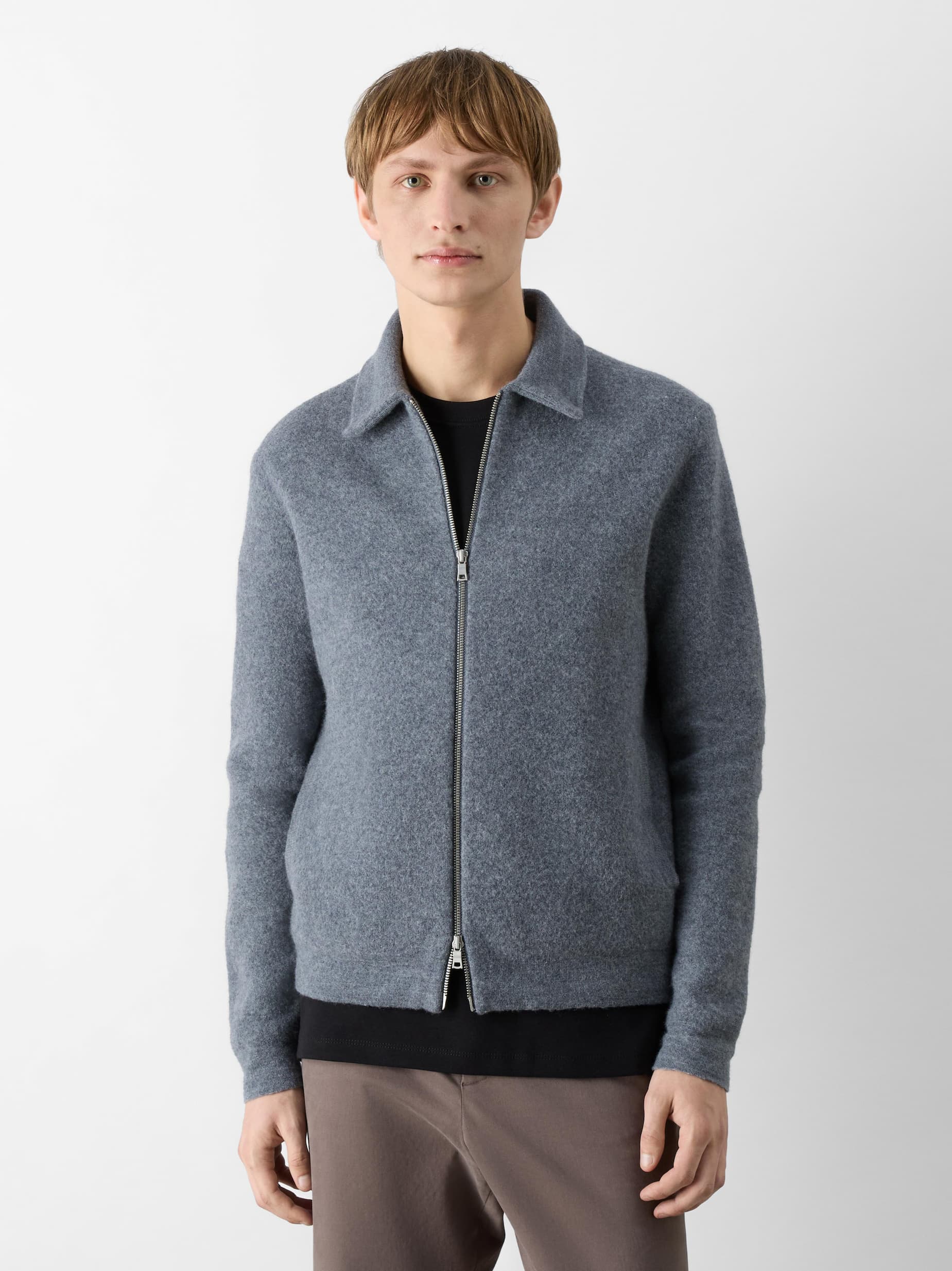 Clarisford Grey Boiled Merino Wool Jacket