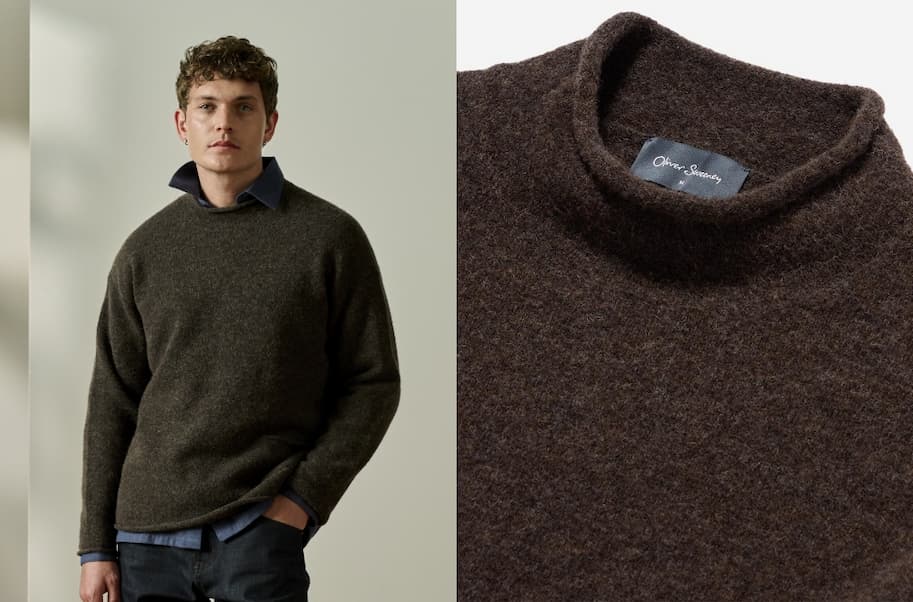 Hyde Chocolate Alpaca Wool Blend Mock Neck Jumper