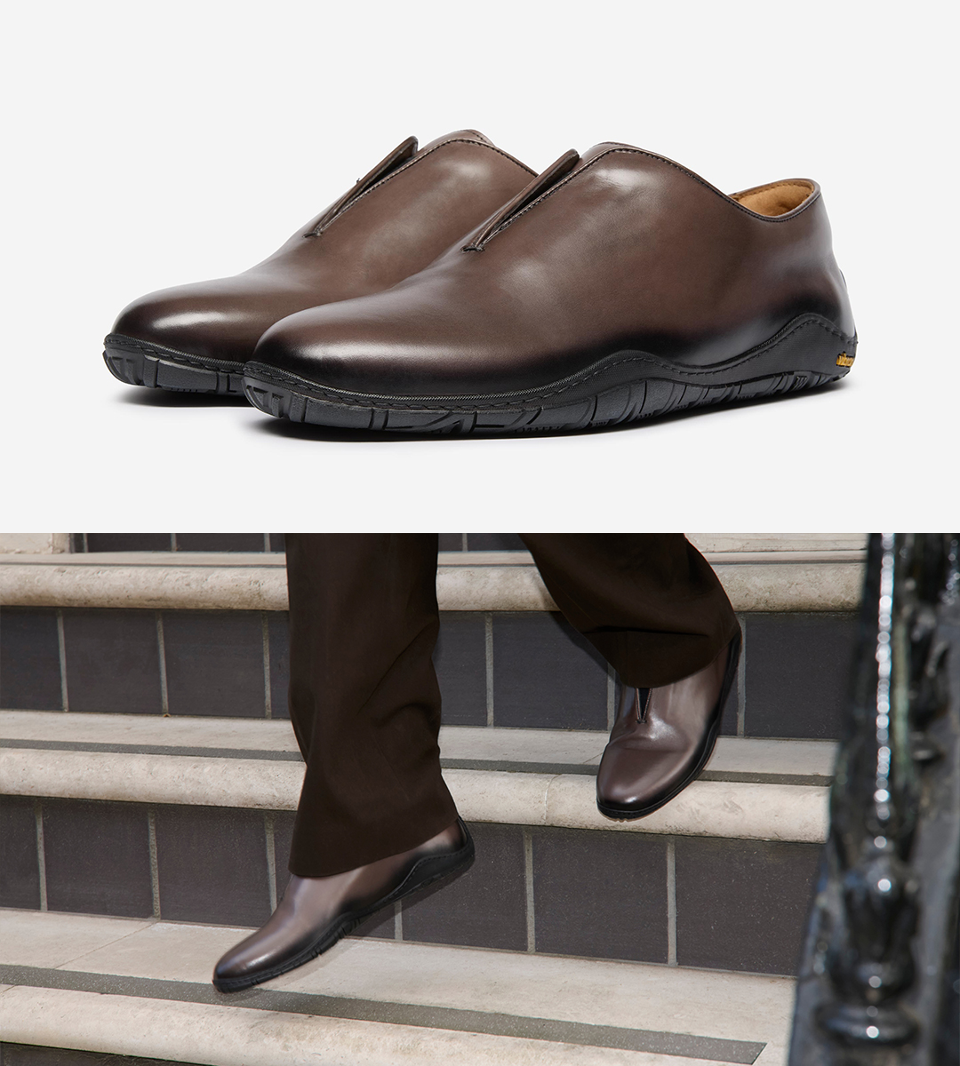 derrick oxford runners in taupe