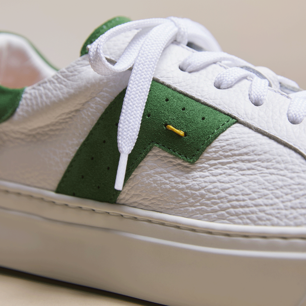 Elvissa White Deer Leather/Suede Trainers