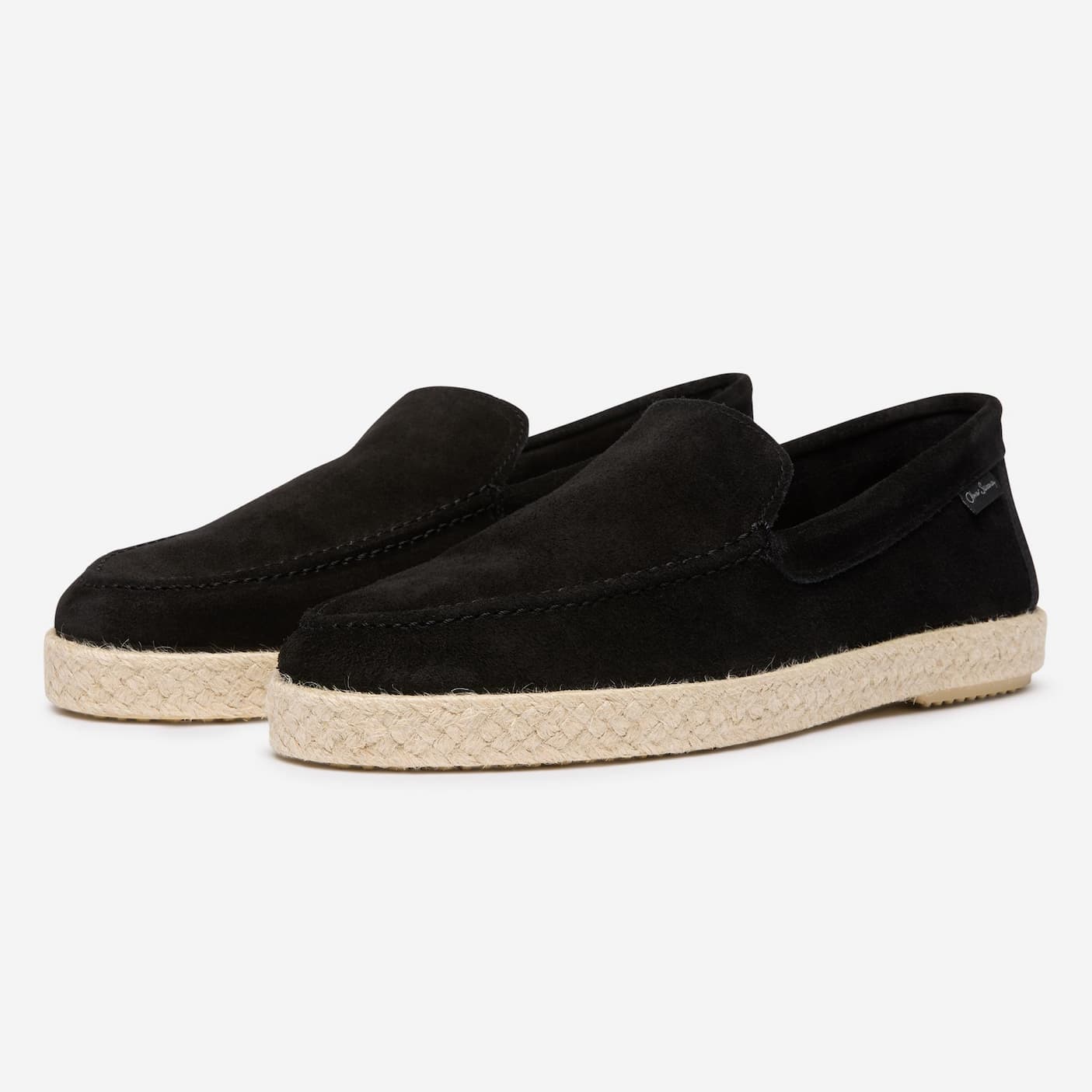 granada black calf suede loafer espadrilles