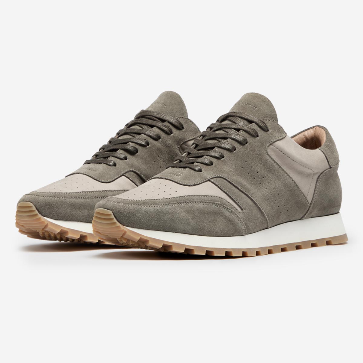 orjais khaki calf suede retro trainers
