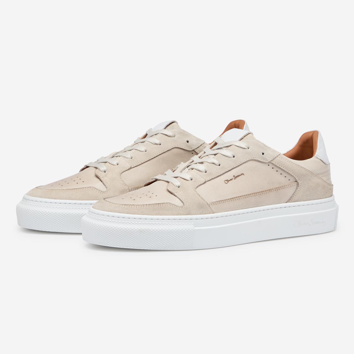 serta off white hand finished calf leather trainers