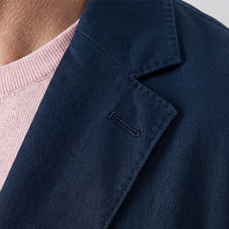 Eccles Navy Garment Dyed Cotton Blazer