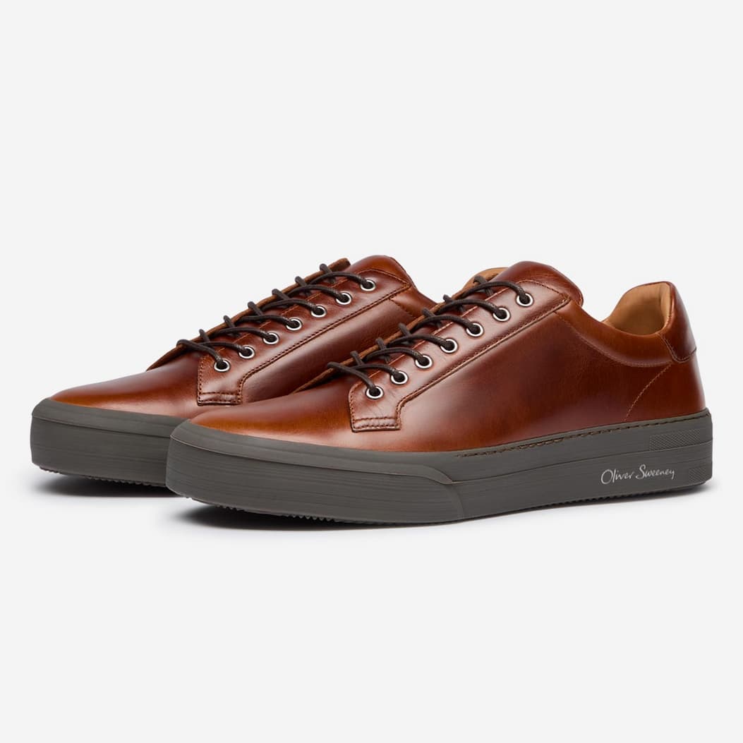 Penacova Tan Pull Up Leather Cupsole Trainers