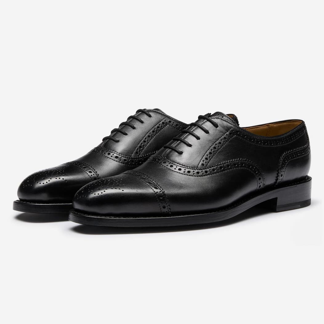 Semer Black Calf Leather Oxford Brogues