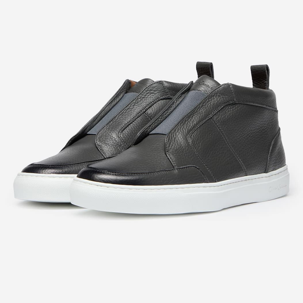 Barletta Dark Grey Deer Leather Slip-on Trainers