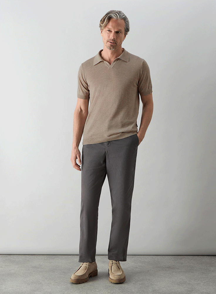 wrentham putty buttonless polo shirt