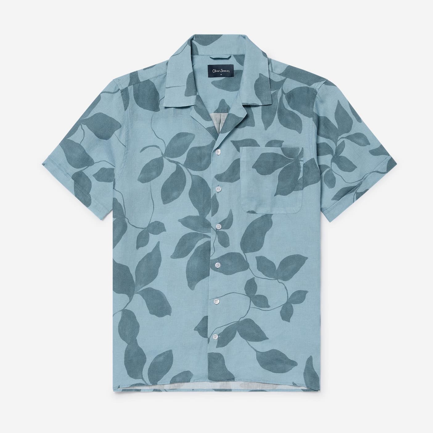 Marvao Blue Printed Linen Riviera Shirt