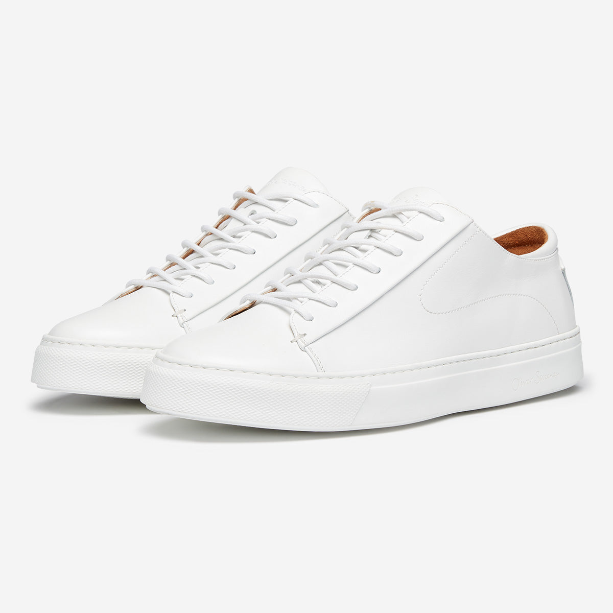 sirolo white calf leather cupsole trainers