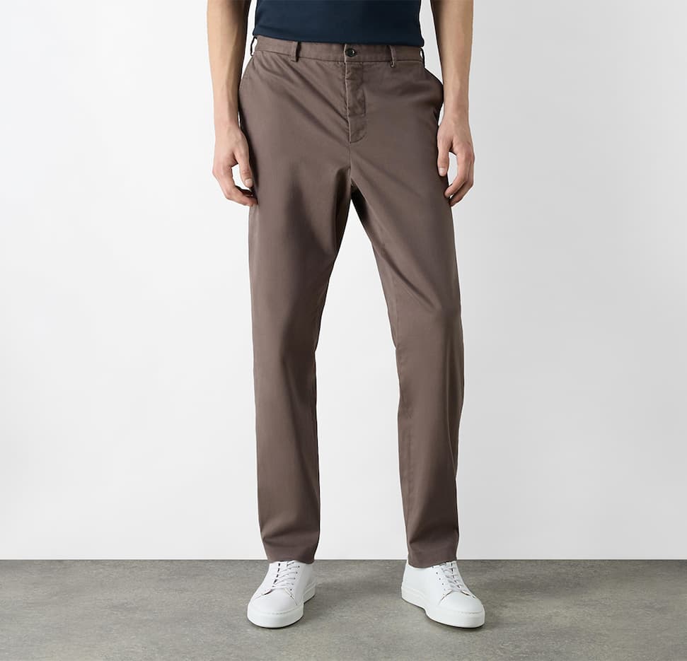 Terena Mocha Garment Dyed Cotton Chinos