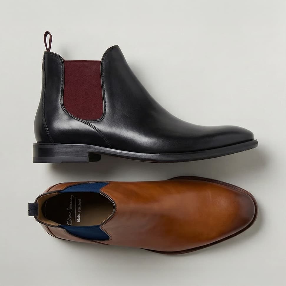 Andante Dark Grey Antiqued Leather Chelsea Boots